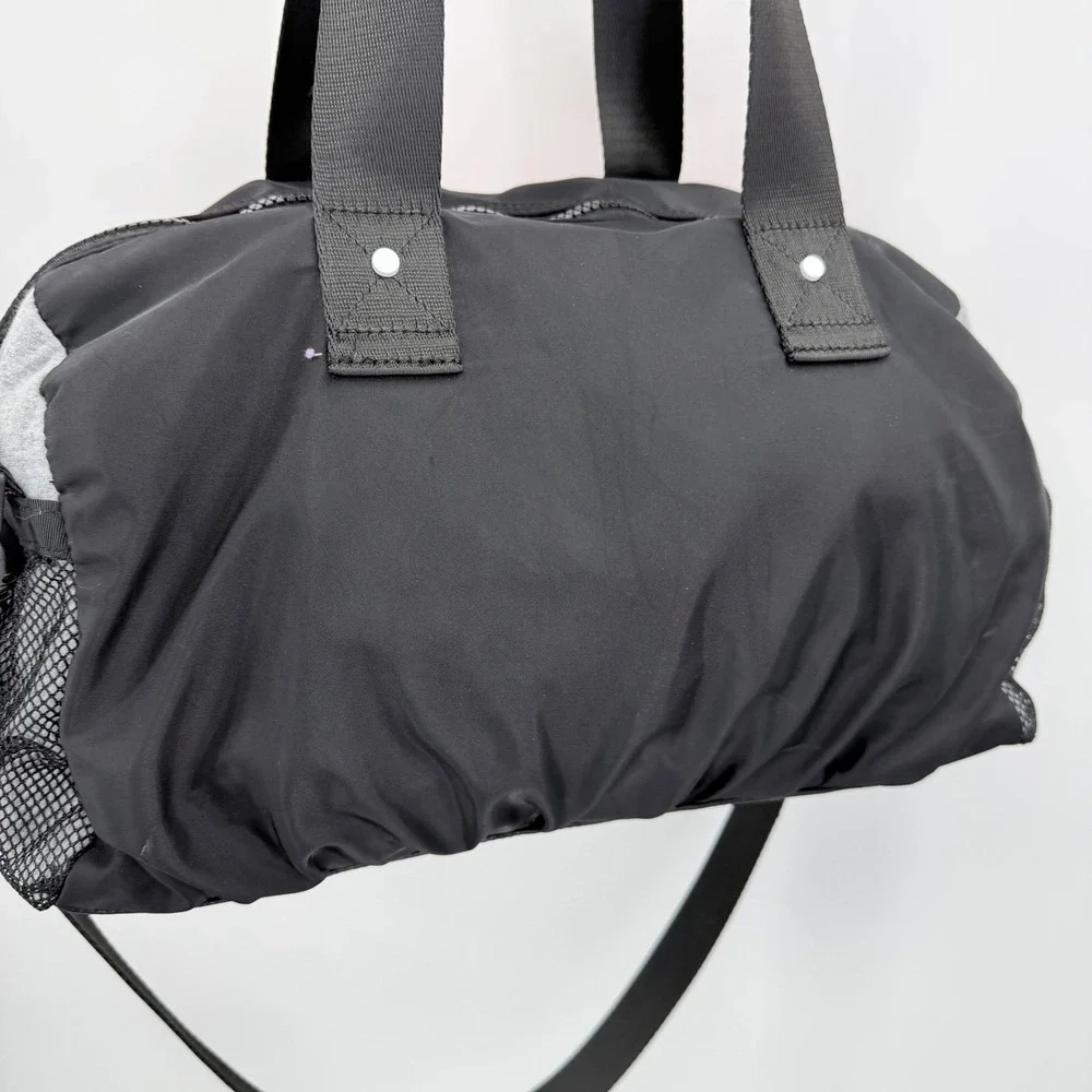Fila Sport‎ Gym Duffel Bag Black Neon Orange Nylon Mesh Pockets Travel Bag
